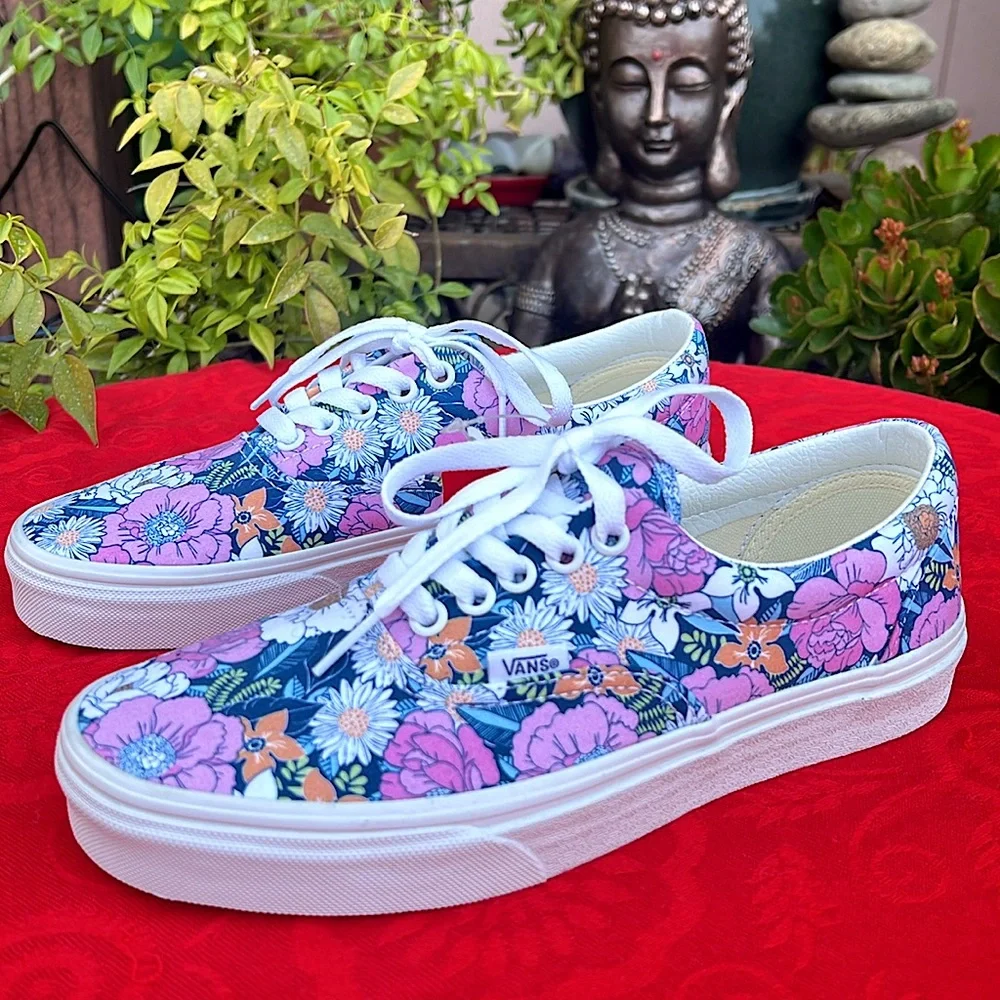 🌸 New Super Cute Colorful Multi Floral Vans Era Sneakers 🌸